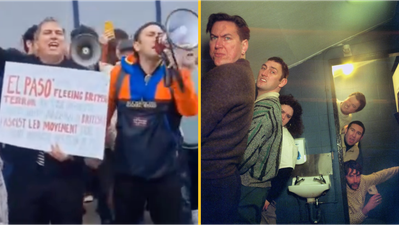 The Mary Wallopers lead chants to silence anti-immigration protest in Dundalk