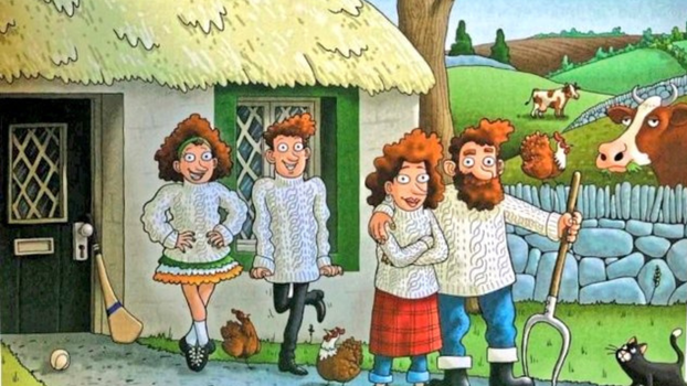 Irish family schoolbook