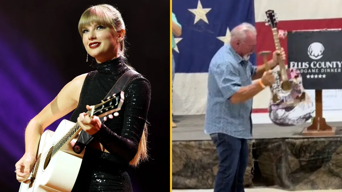Man buys guitar signed by Taylor Swift then immediately destroys it