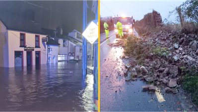 Storm Bert causes power outages and travel disruption across Ireland