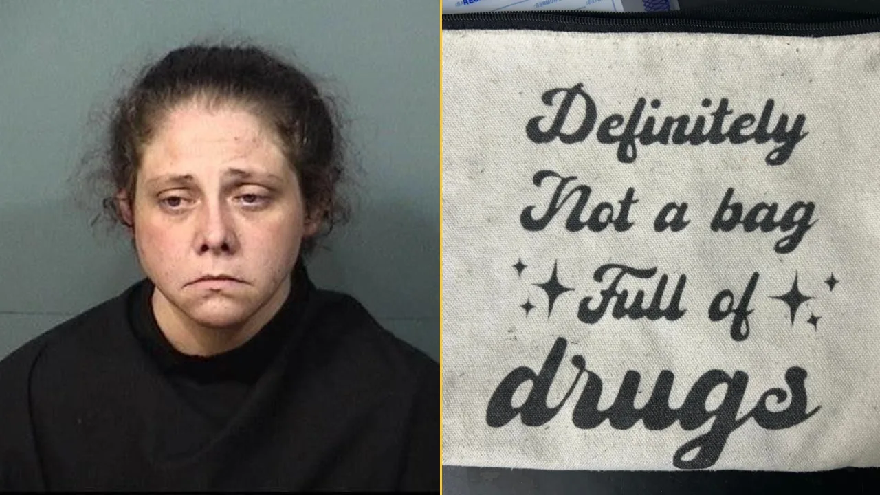 Woman arrested for drugs in bag that says ‘definitely not a bag full of drugs’
