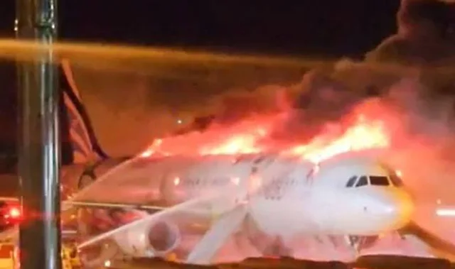 Horror as fire breaks out on plane carrying 176 people